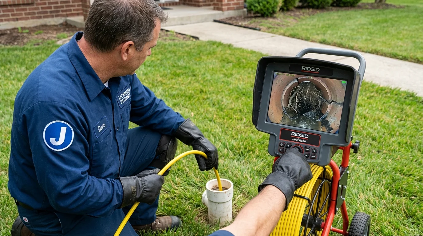 Sewer camera inspection being performed by Johns Plumbing LLC in Waurika